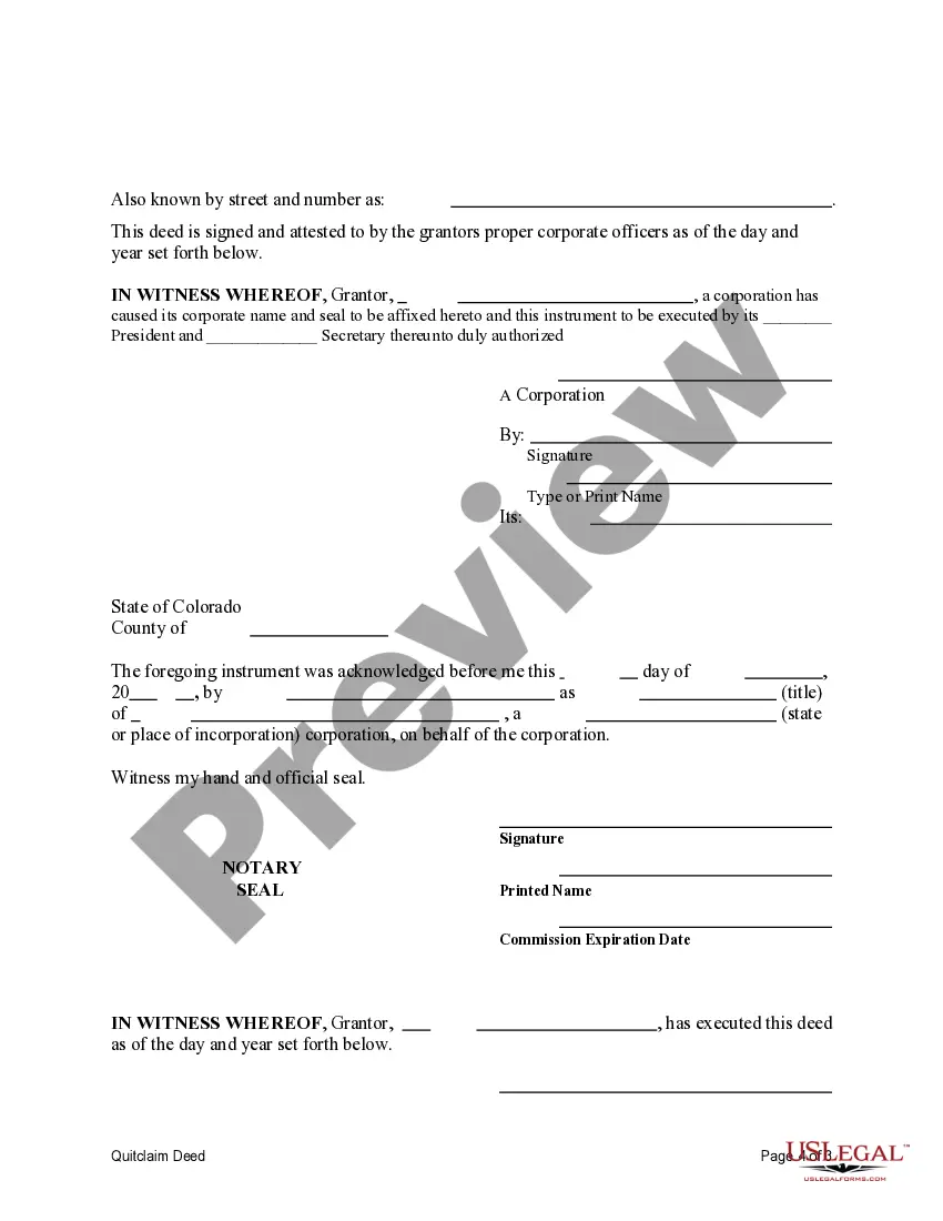 Preview Quitclaim Deed from an individual and a corporation to a limited liability company