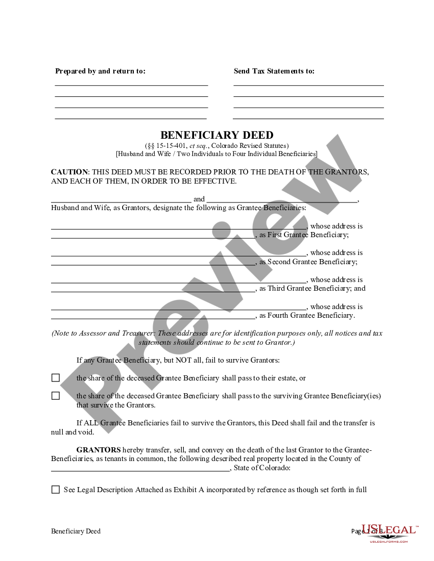 Colorado Beneficiary Deed Colorado Beneficiary Beneficiaries Form Us Legal Forms 