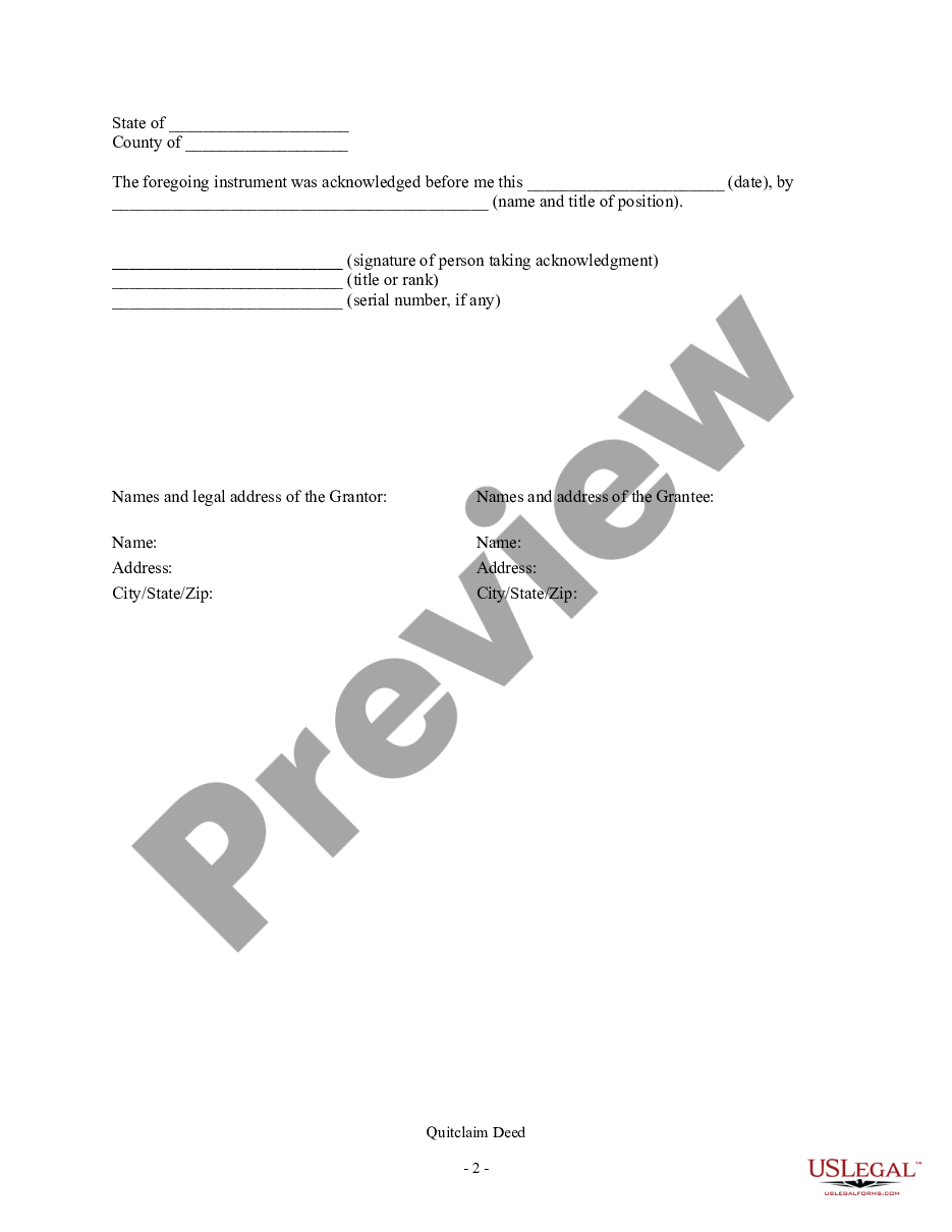 page 3 Quitclaim Deed - Trust to an Individual preview