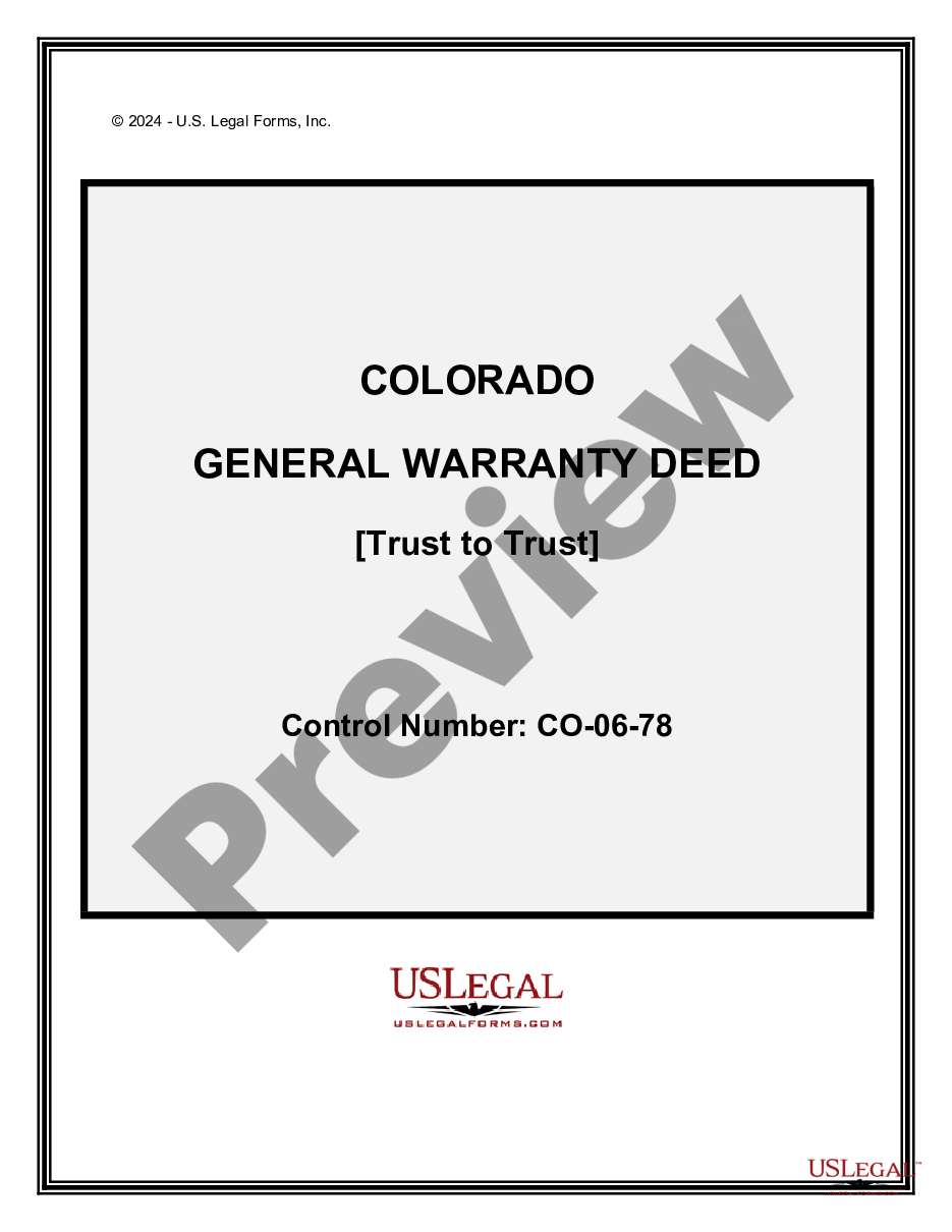 page 0 General Warranty Deed from a Trust to a Trust preview