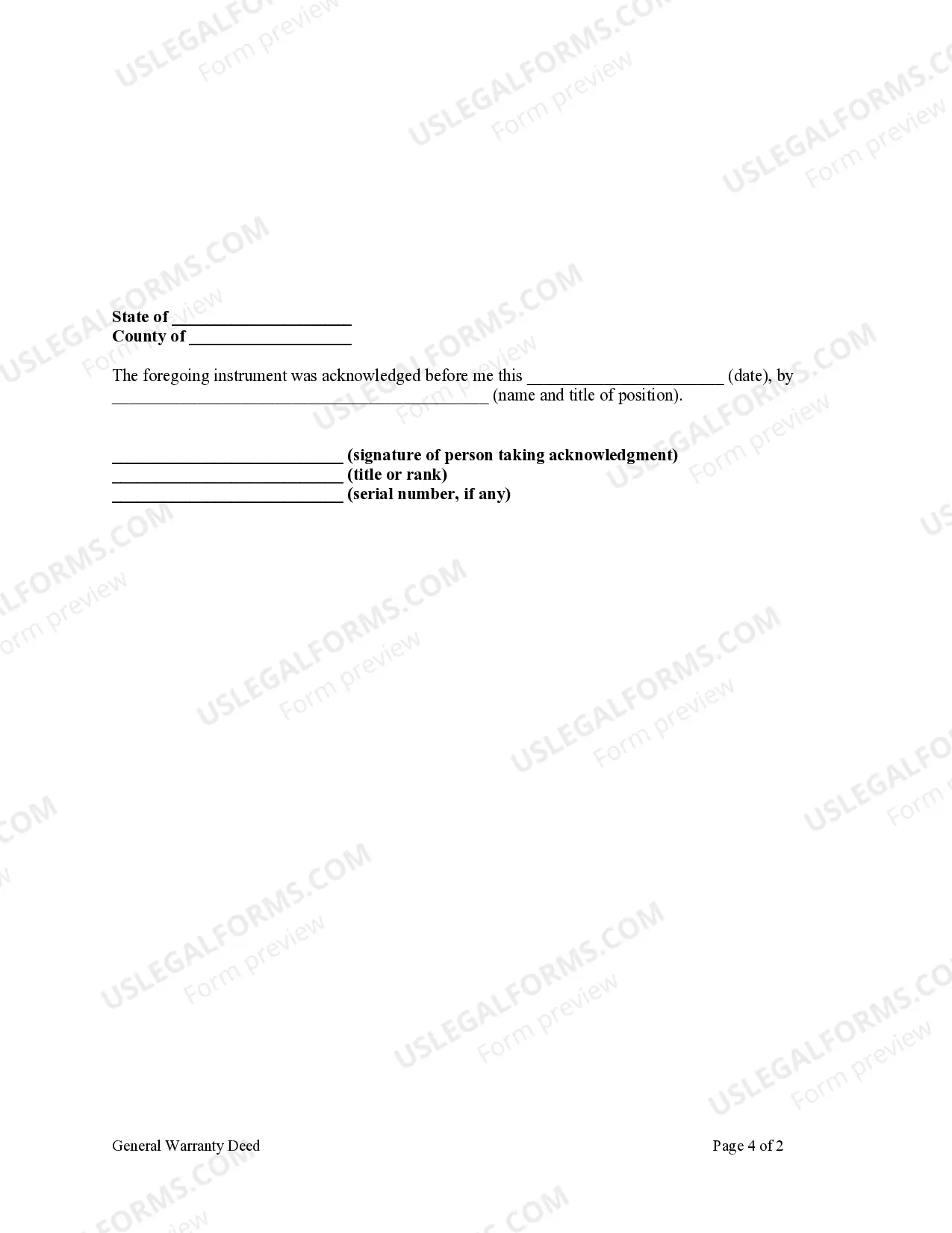 Preview General Warranty Deed from a Trust to a Trust