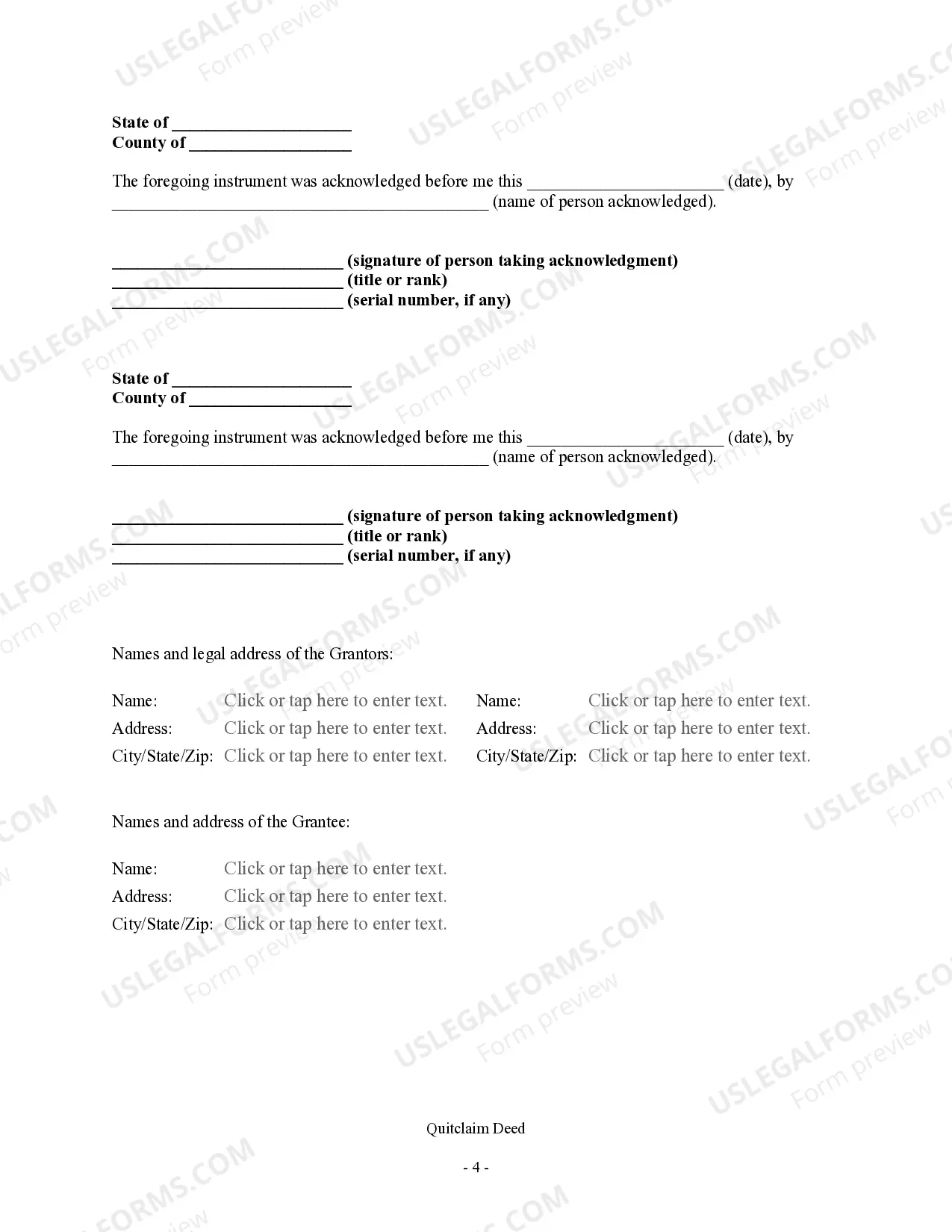 Preview Quitclaim Deed - Two Individuals or Husband and Wife to Limited Liability Company