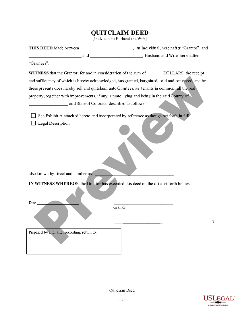 Thornton Colorado Quitclaim Deed Individual To Husband And Wife Colorado Quitclaim Deed 0028