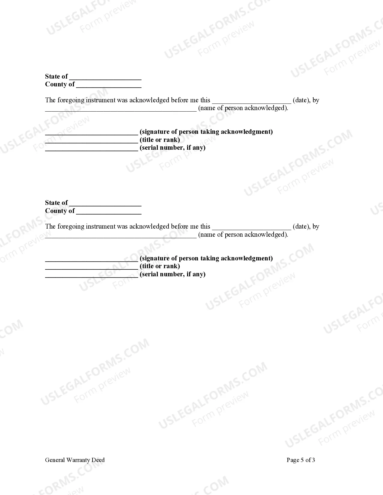 Preview General Warranty Deed from Husband and Wife and Husband and Wife to Husband and Wife, Husband and Wife, and an Individual