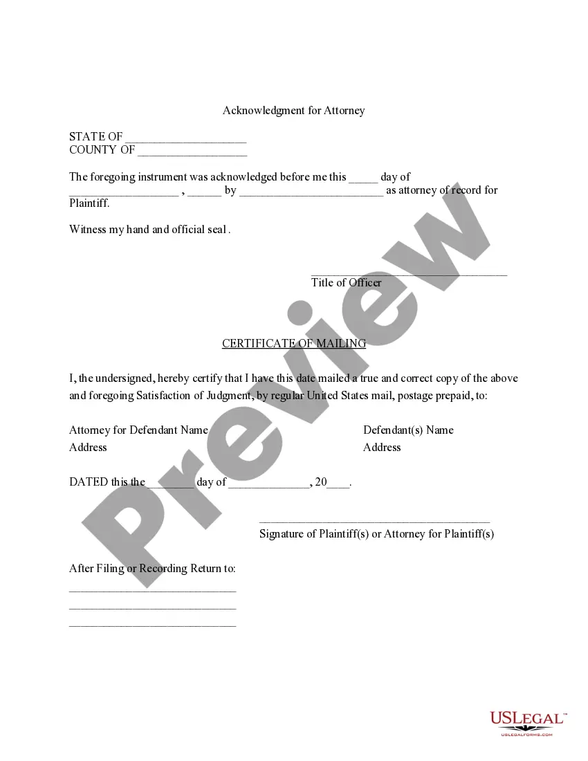 Get Colorado Satisfaction of Judgment Preview Colorado Satisfaction of Judgment
