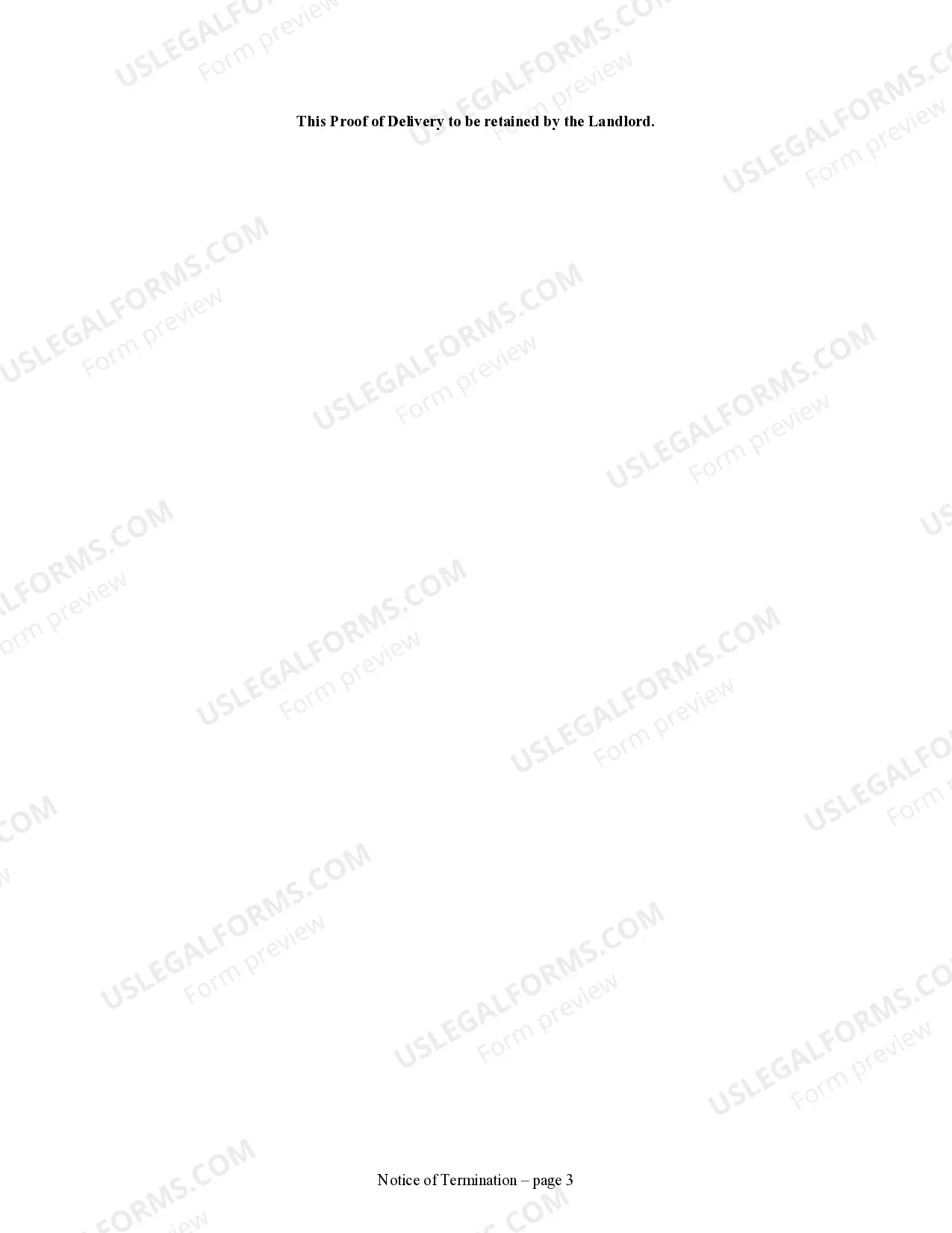 Preview 3-Day Notice of Termination of Residential Rental Agreement Due to Violent Criminal Act or Drug-Related Felony