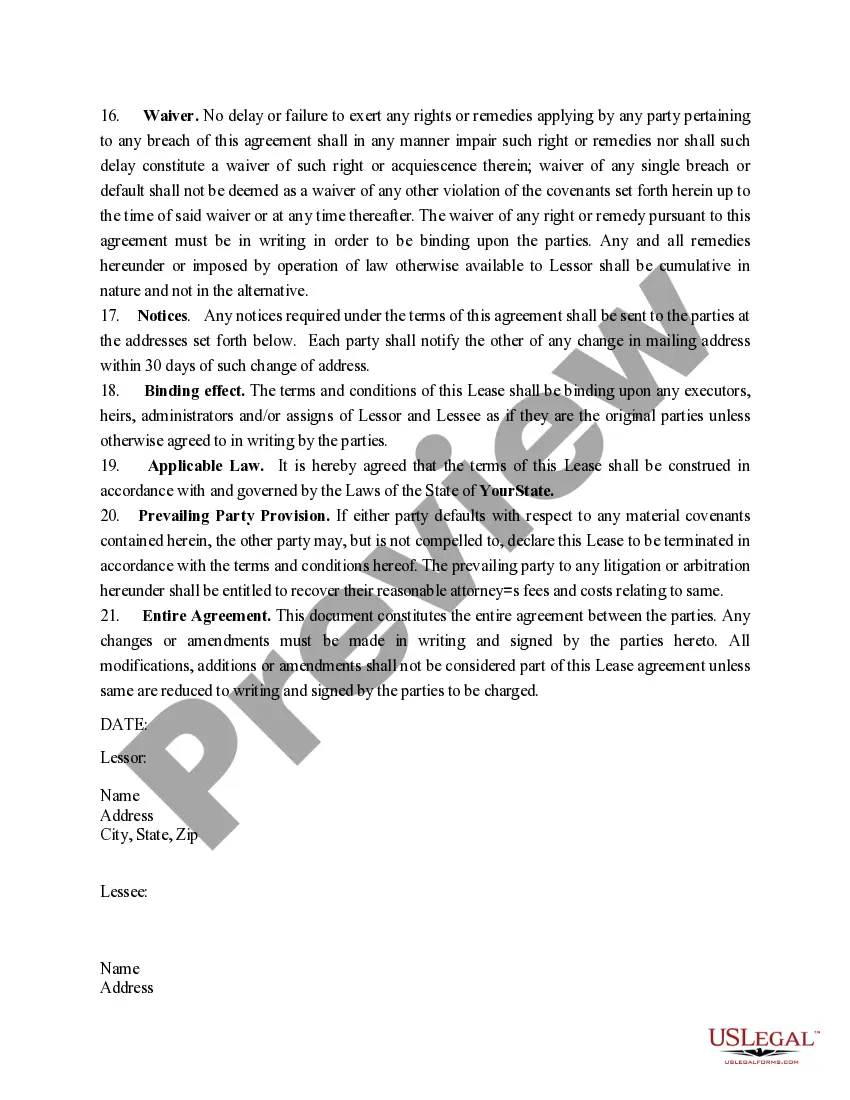 Preview Performance Horse Lease Agreement