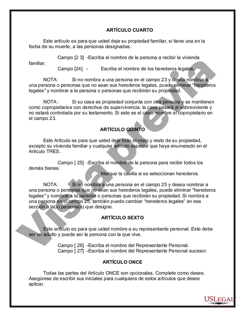 Preview Testamentos mutuos que contienen última voluntad y testamentos para personas solteras que viven juntas sin hijos