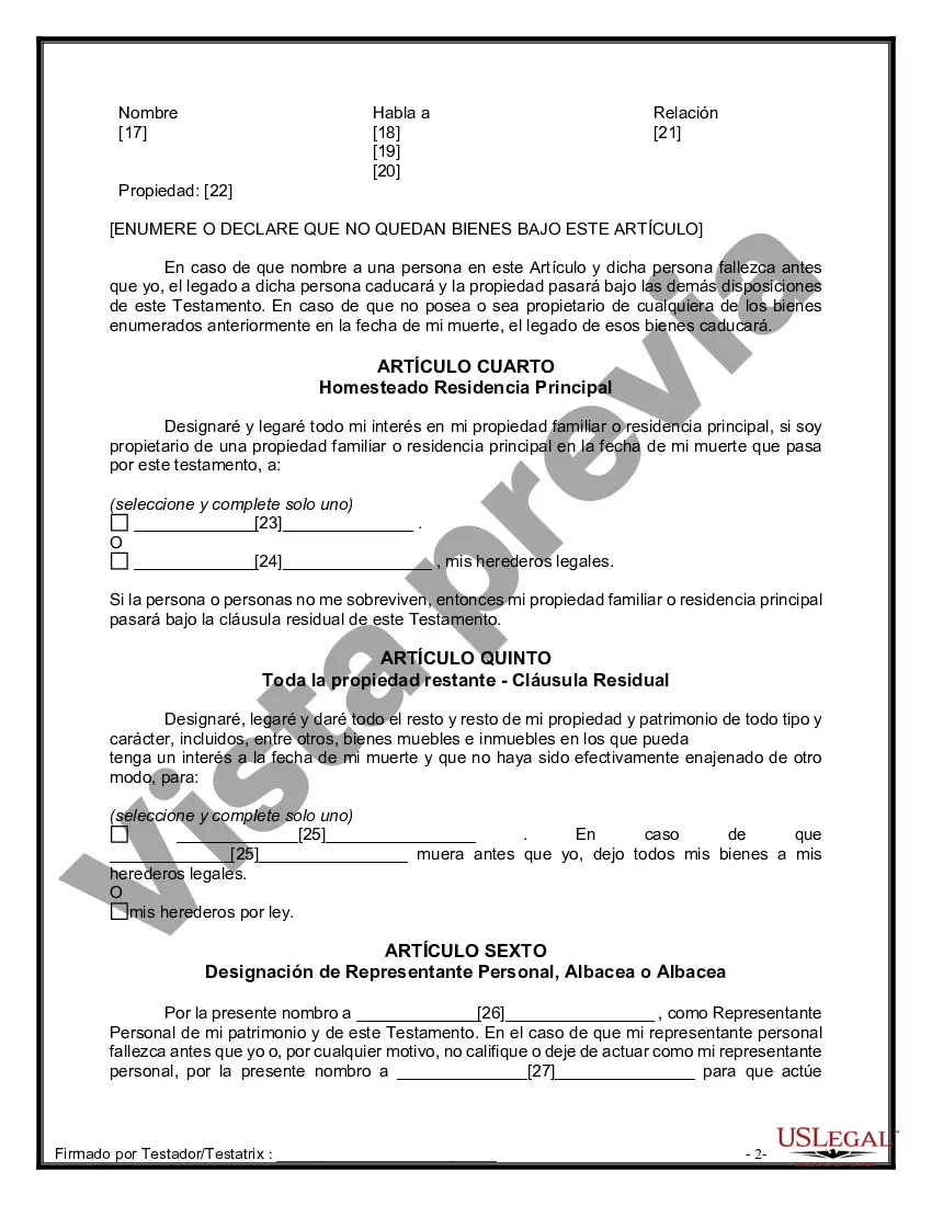 Preview Testamentos mutuos que contienen última voluntad y testamentos para personas solteras que viven juntas sin hijos