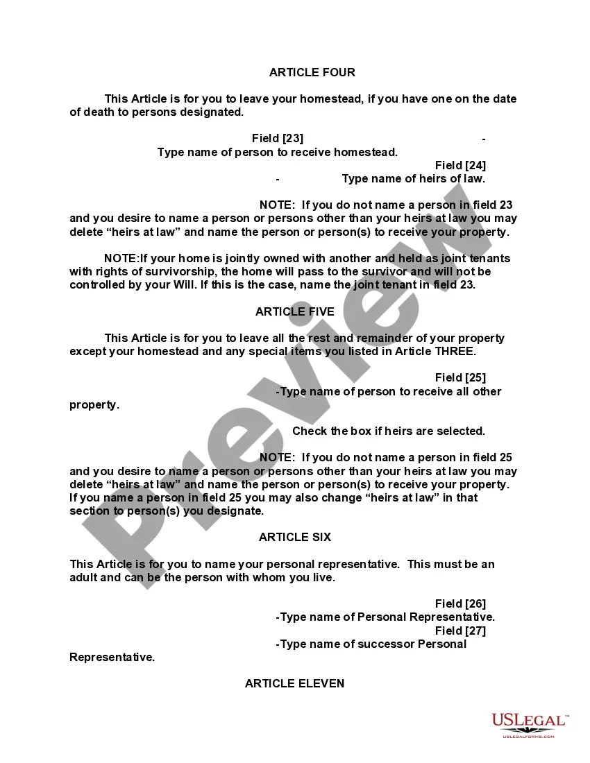 Preview Mutual Wills containing Last Will and Testaments for Man and Woman living together not Married with No Children