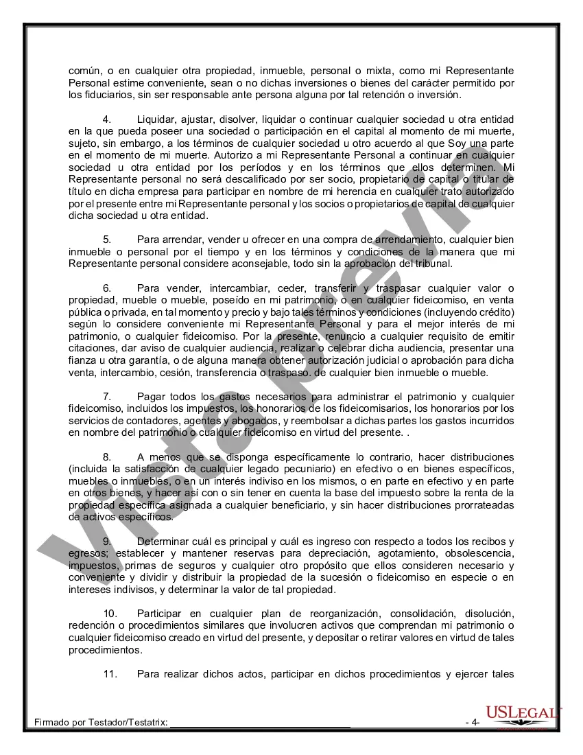 Preview Paquete de Testamentos Mutuos de Últimas Voluntades y Testamentos para Personas Solteras que conviven con Hijos Adultos