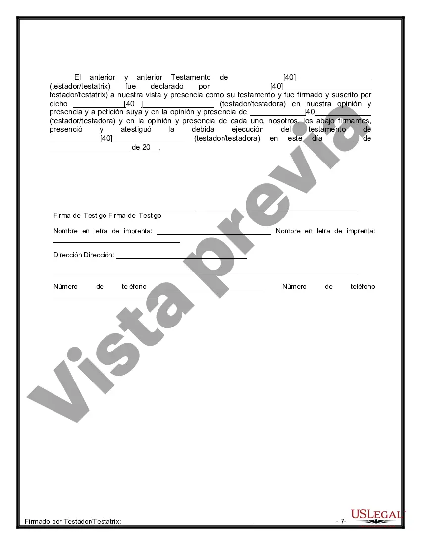 Preview Paquete de Testamentos Mutuos de Últimas Voluntades y Testamentos para Personas Solteras que conviven con Hijos Adultos
