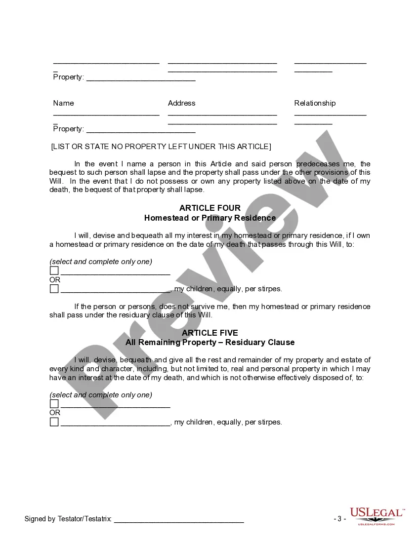 Preview Mutual Wills Package of Last Wills and Testaments for Man and Woman living together not Married with Adult Children