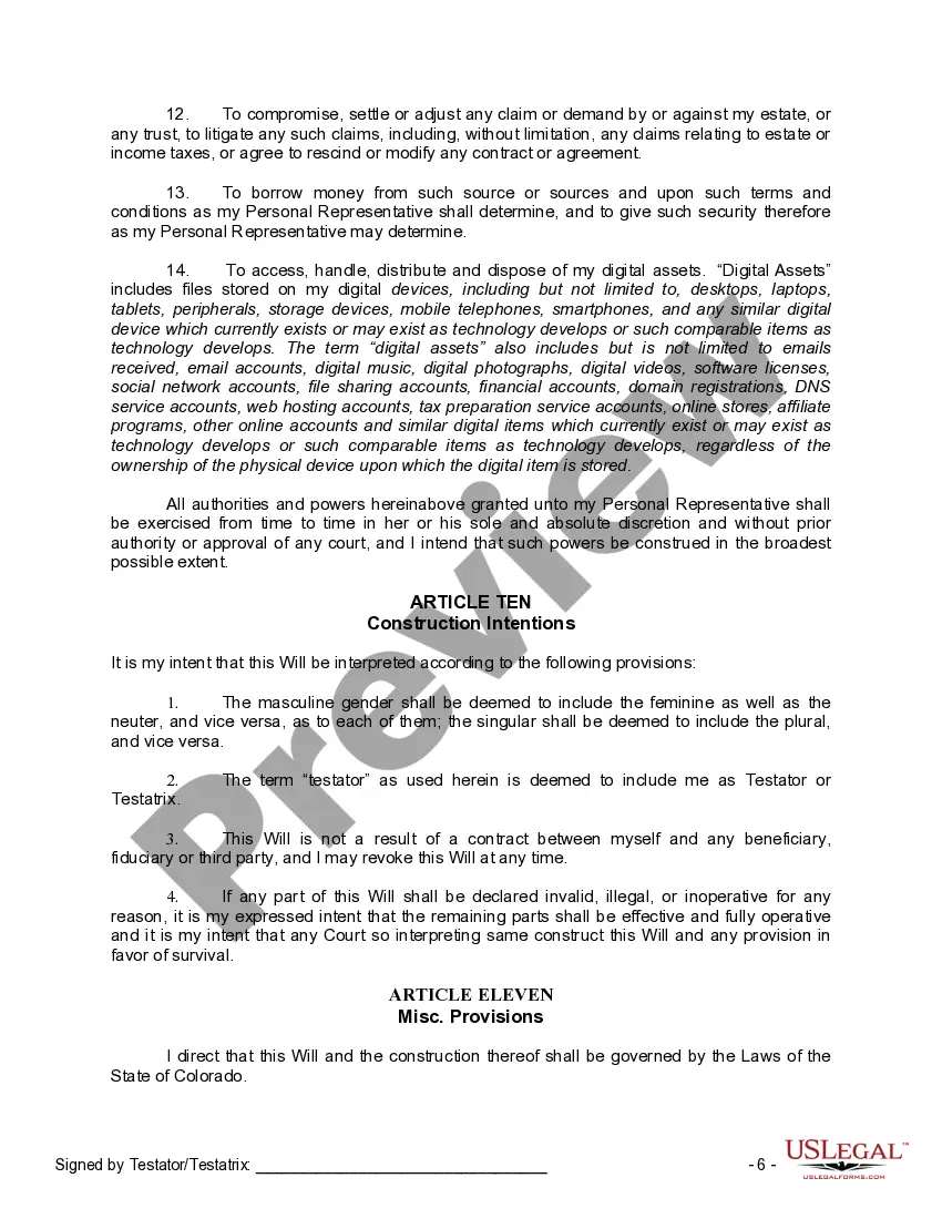 Preview Mutual Wills Package of Last Wills and Testaments for Man and Woman living together not Married with Adult Children