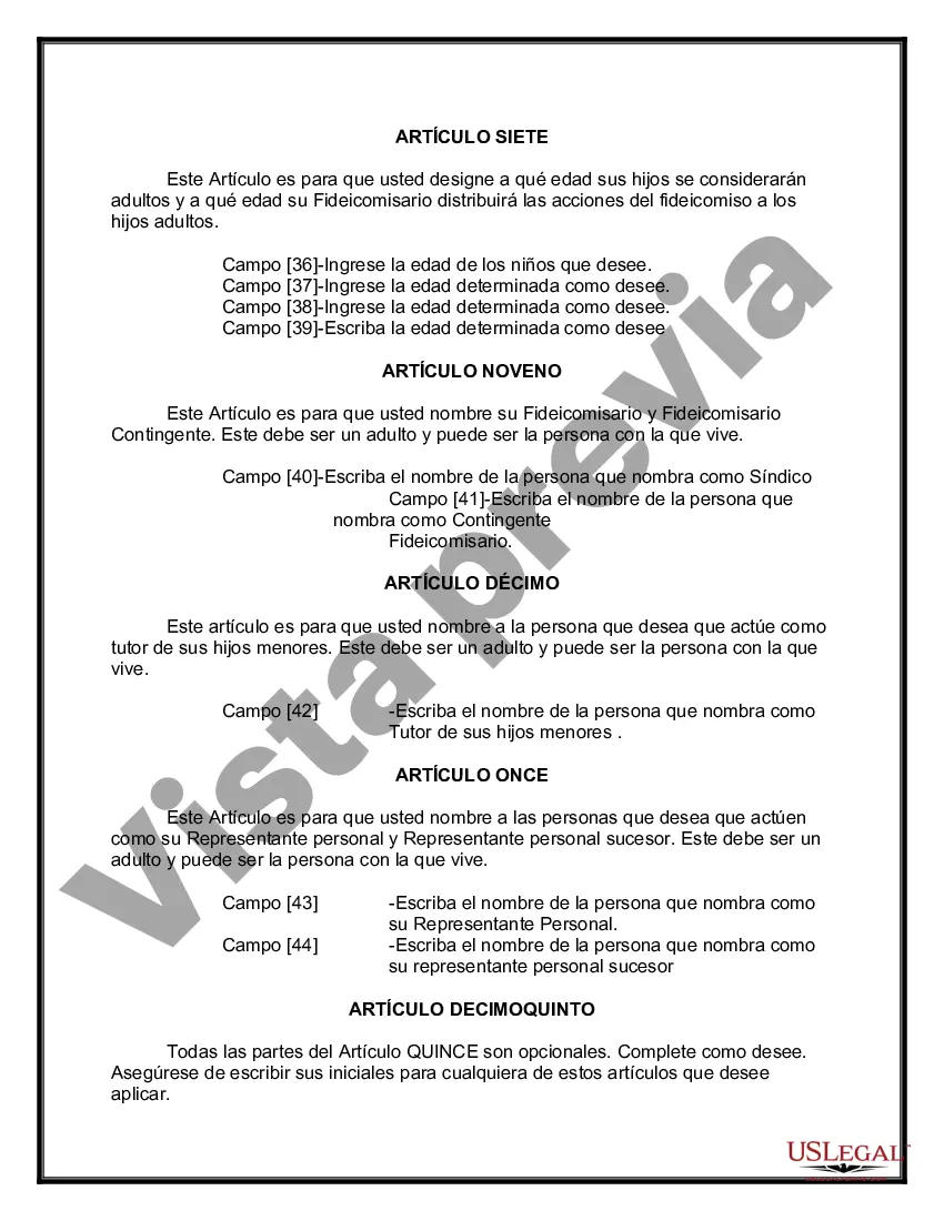 Preview Testamentos Mutuos o Últimas Voluntades y Testamentos para Personas Solteras que conviven con Hijos Menores