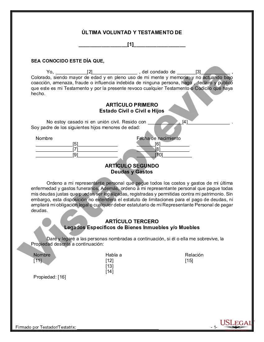Preview Testamentos Mutuos o Últimas Voluntades y Testamentos para Personas Solteras que conviven con Hijos Menores