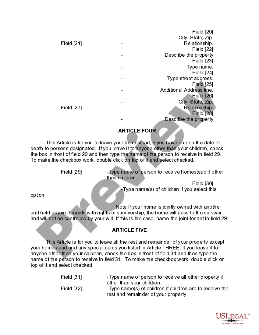 Preview Mutual Wills or Last Will and Testaments for Man and Woman living together, not Married with Minor Children