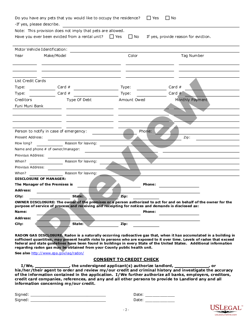 Colorado Residential Rental Lease Application - Residential Lease ...