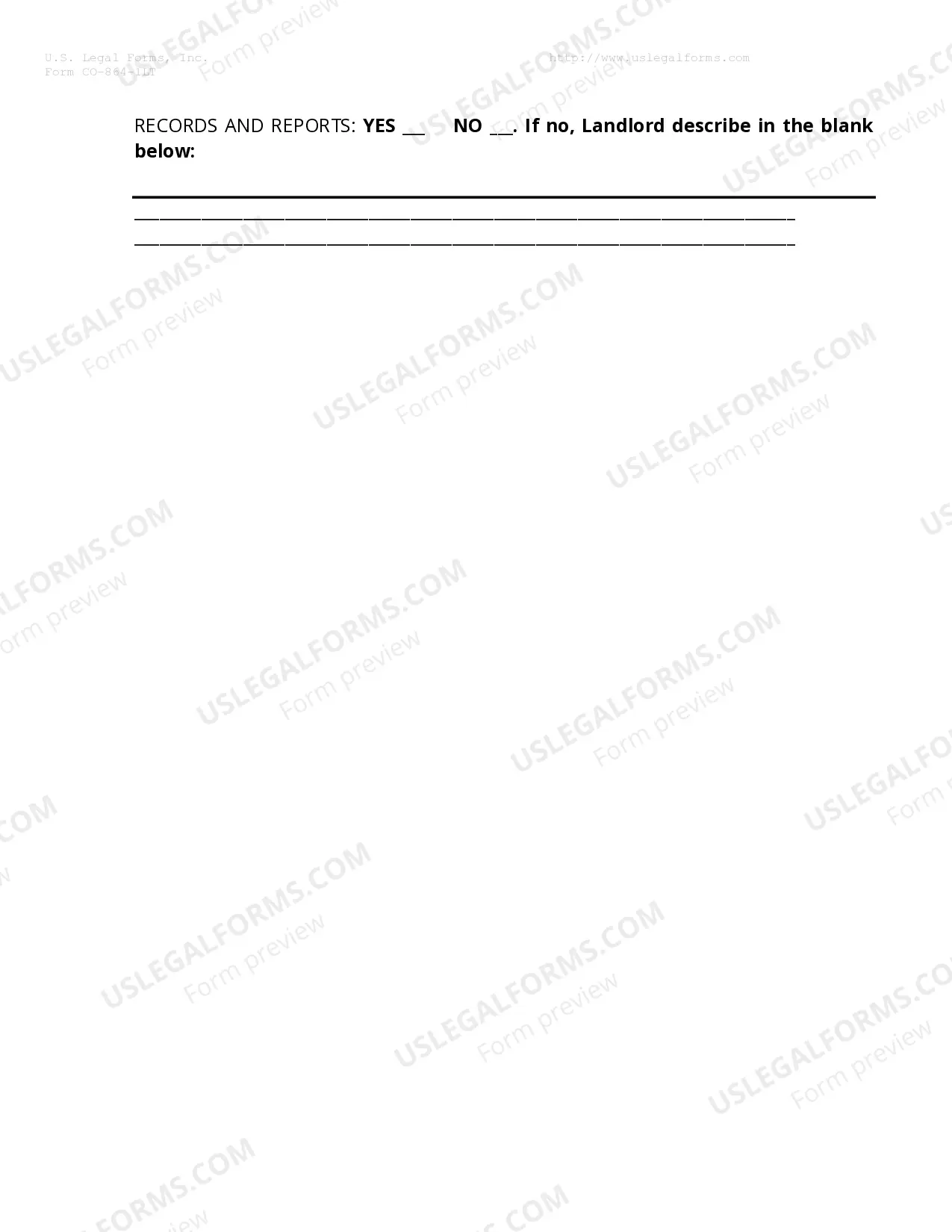 Preview Residential Lease or Rental Agreement for Month to Month