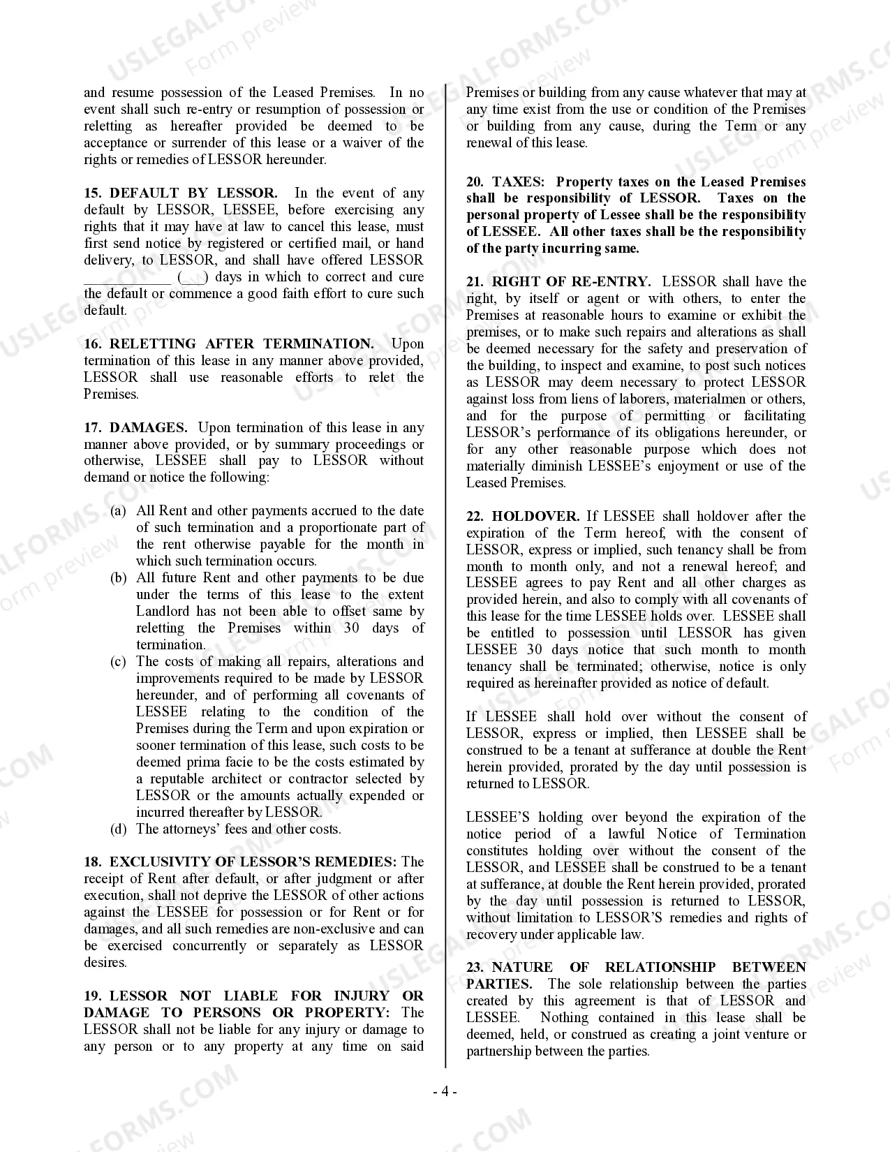 Preview Commercial Building or Space Lease