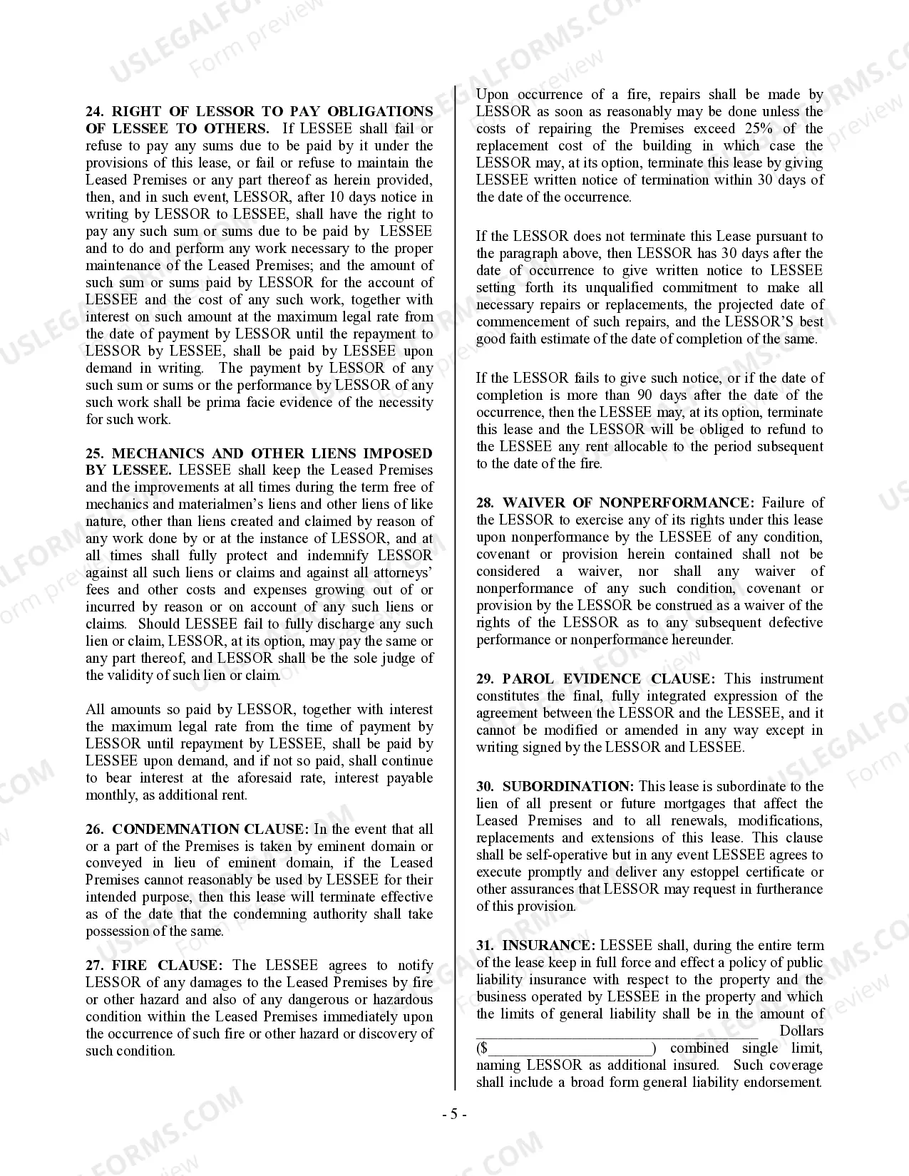 Preview Commercial Building or Space Lease