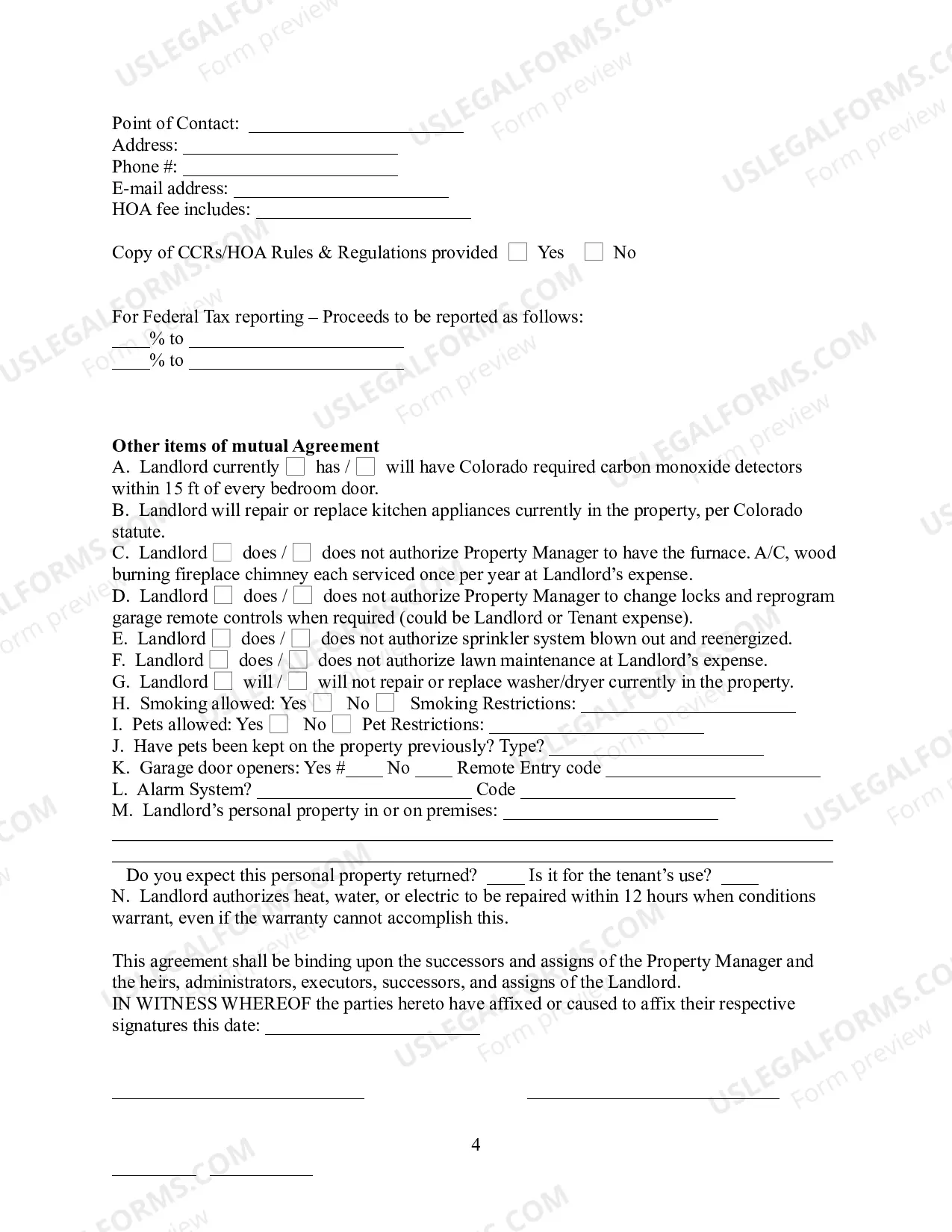 Preview Property Management Contract