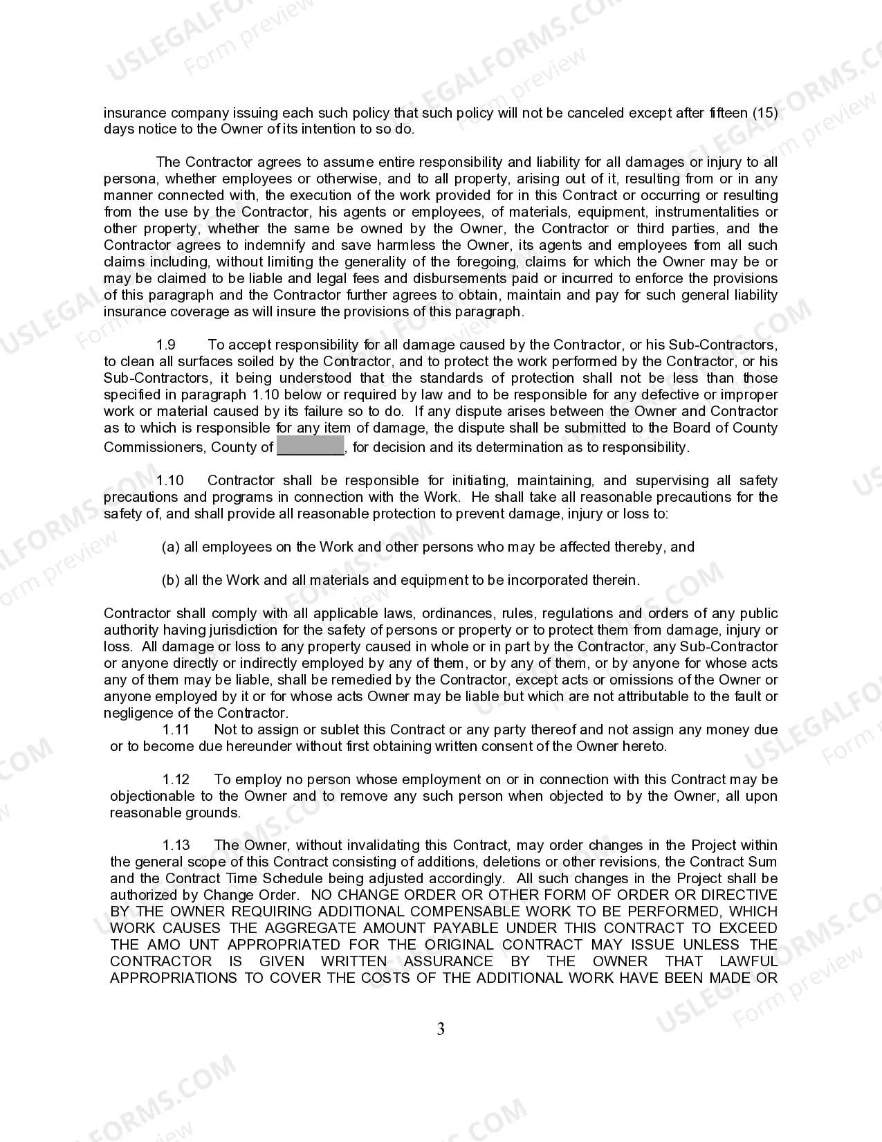 Preview Construction Contract between Contractor and County Government