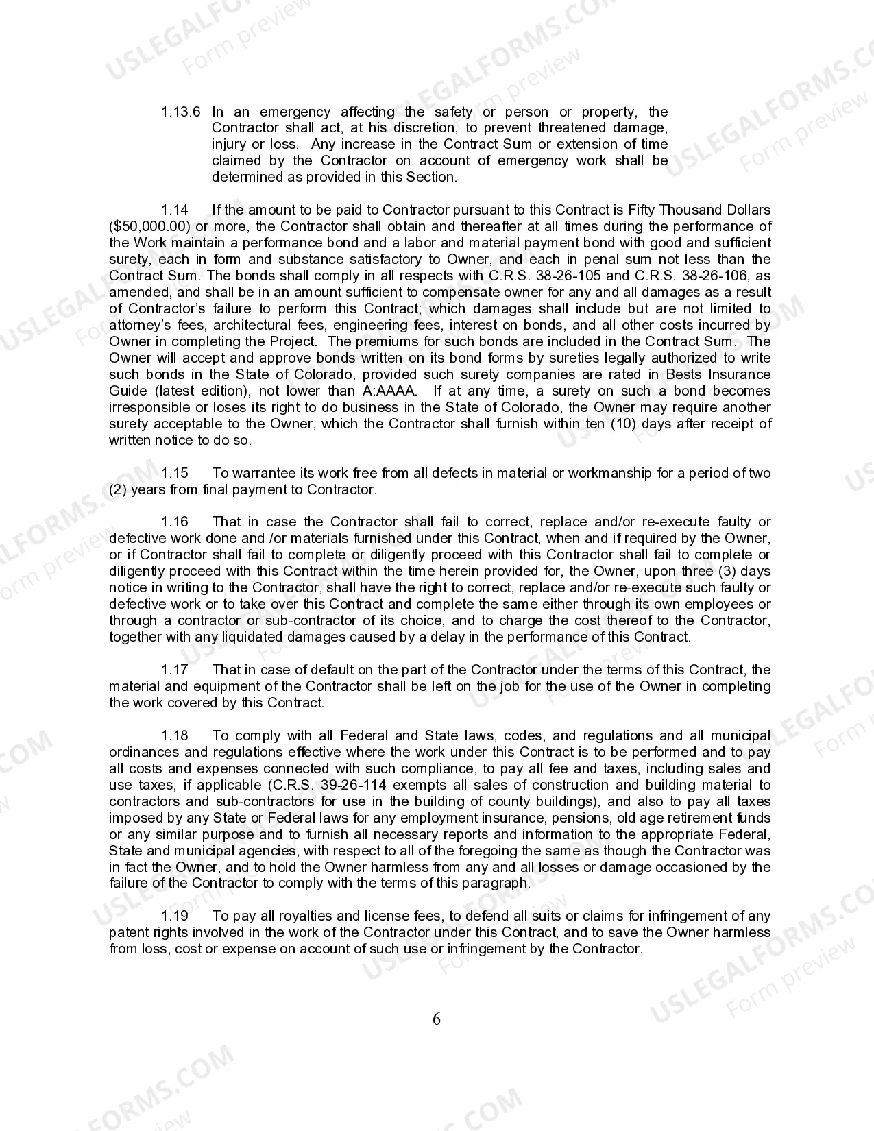 Preview Construction Contract between Contractor and County Government