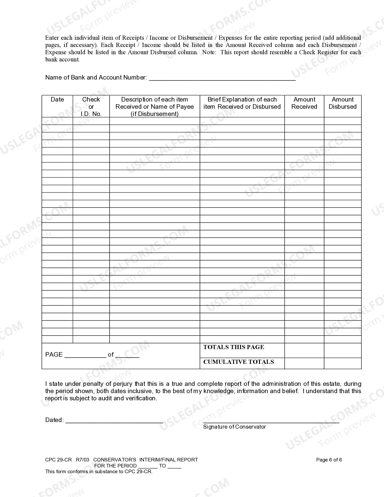Preview Conservator's Interim - Final report