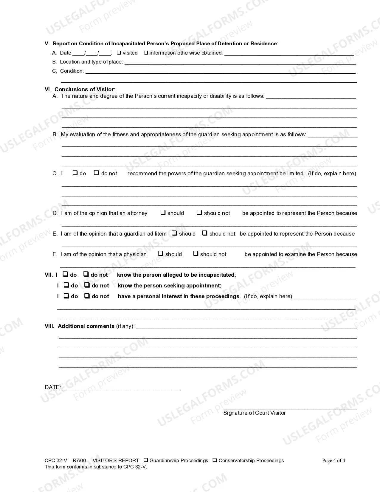 Preview Court Visitor's Report