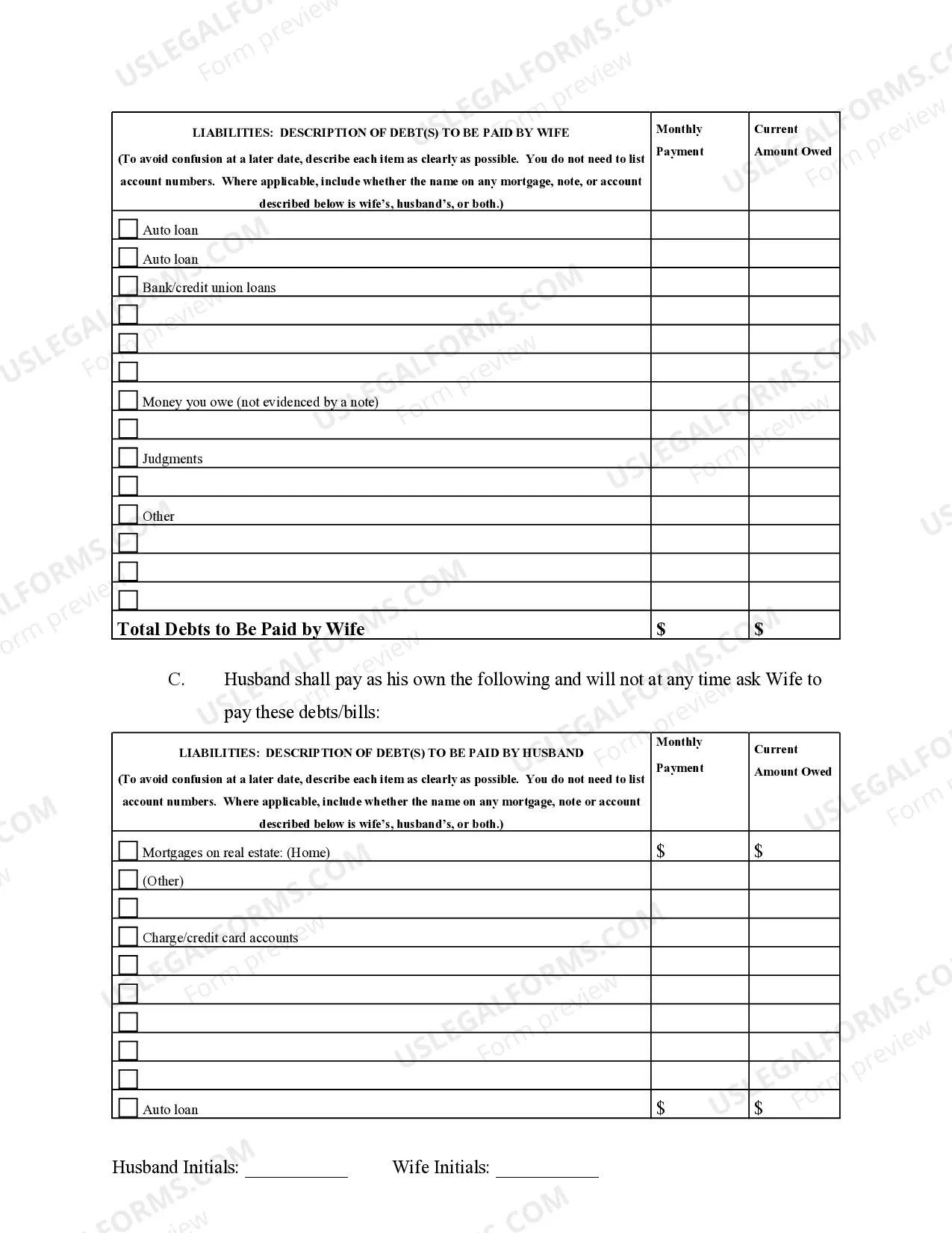 Preview Marital Legal Separation and Property Settlement Agreement where Minor Children and Parties May have Joint Property or Debts and Divorce Action Filed