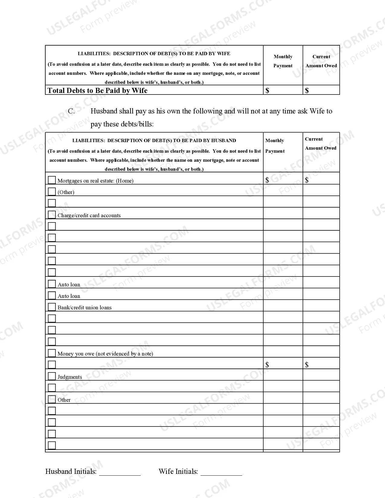 Preview Marital Legal Separation and Property Settlement Agreement Minor Children Parties May have Joint Property or Debts effective Immediately