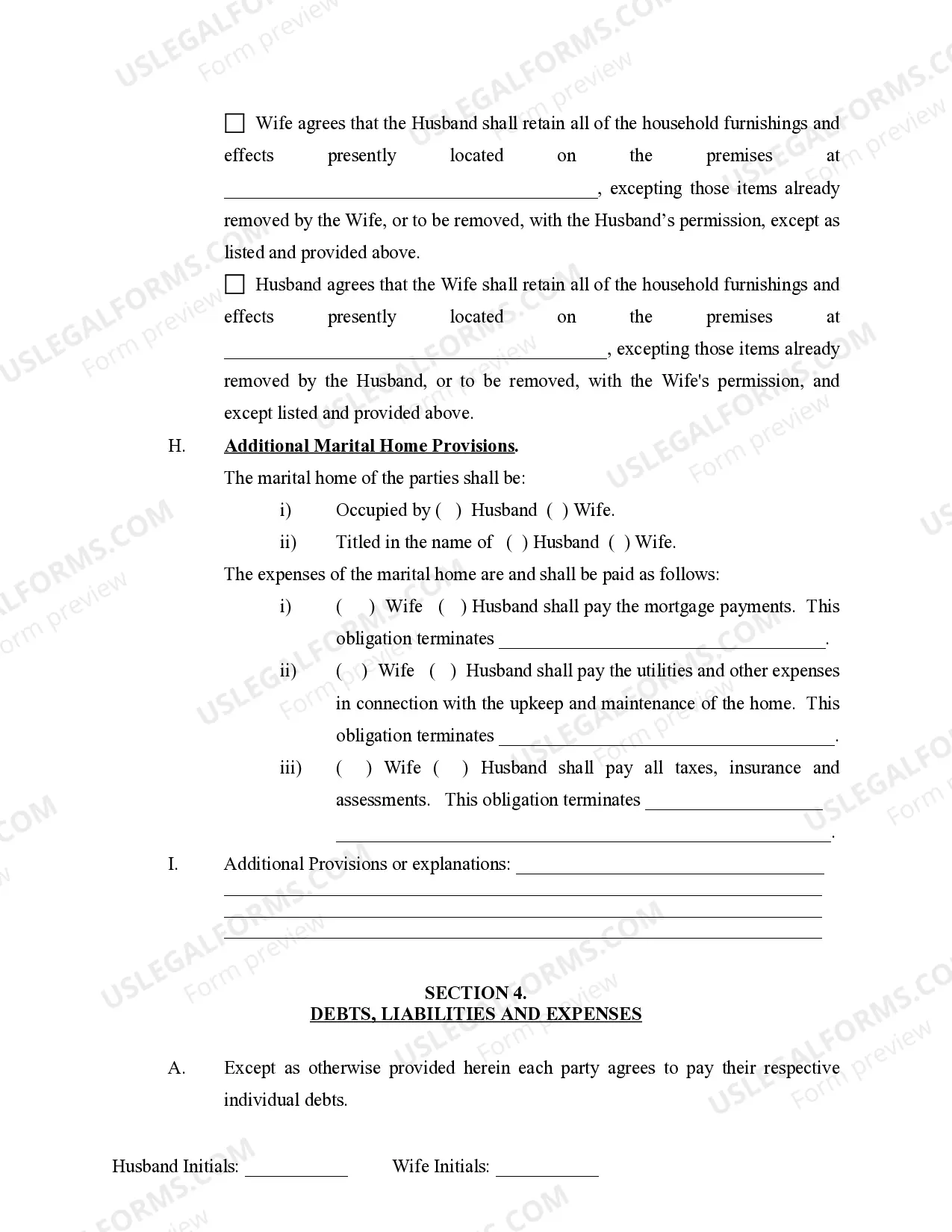 Preview Legal Separation and Property Settlement Agreement with Adult Children - Marital - Parties May have Joint Property or Debts - Effective Immediately