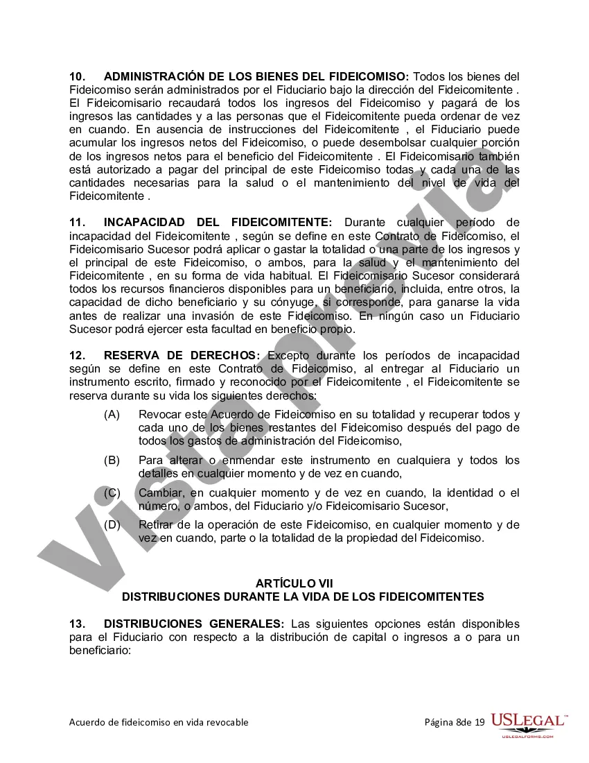 Preview Fideicomiso en vida para esposo y esposa sin hijos