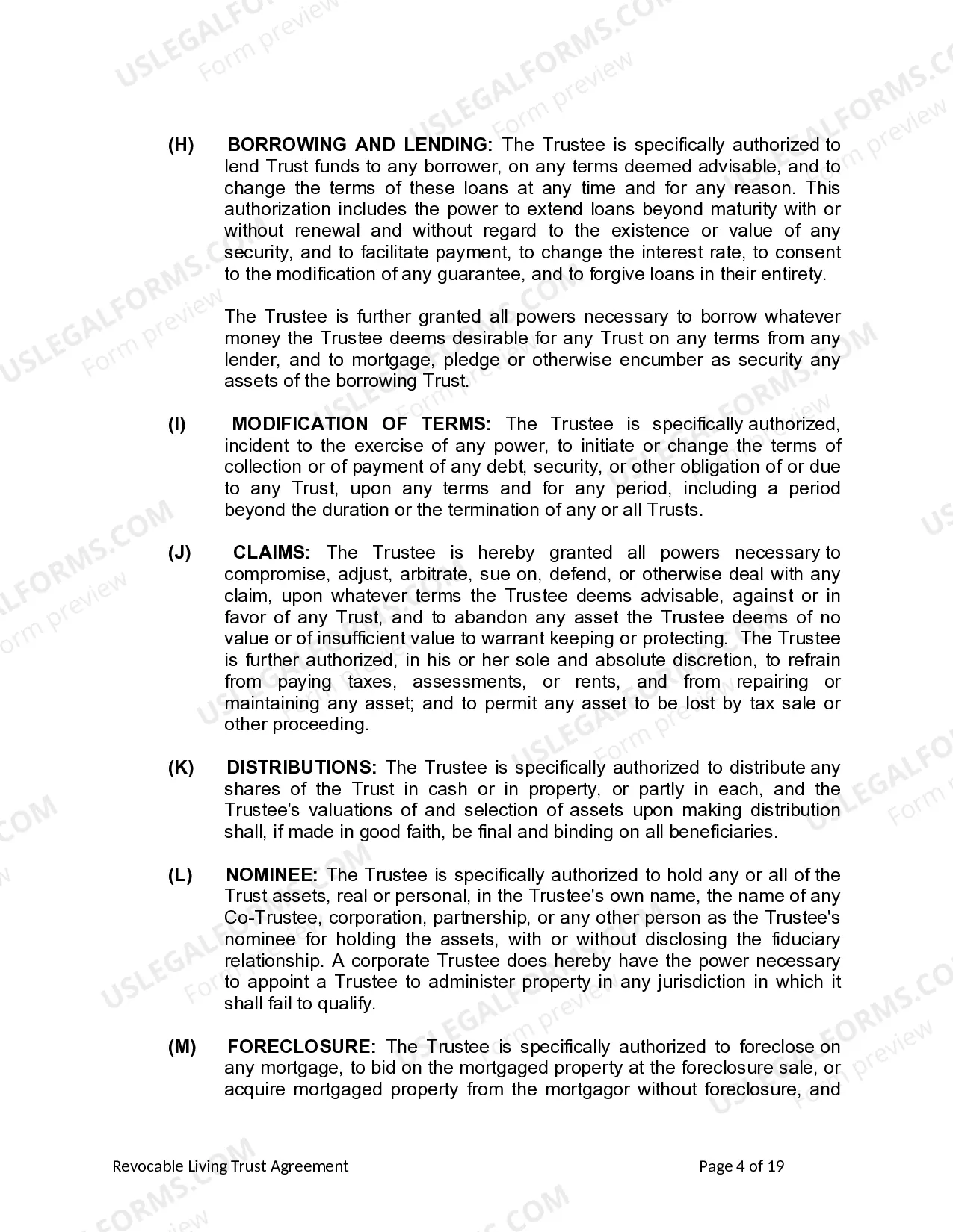 Preview Revocable Living Trust for Husband and Wife with No Children