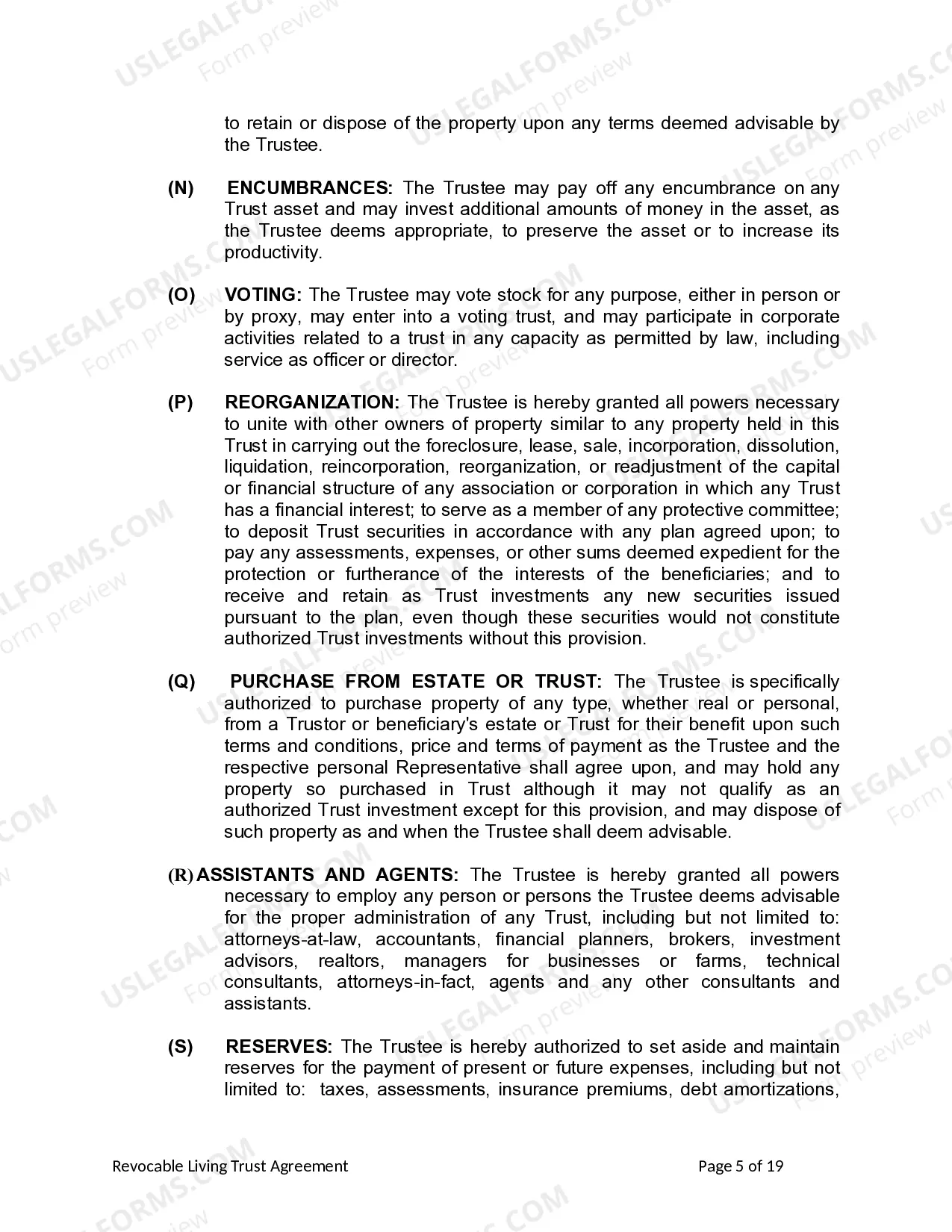Preview Revocable Living Trust for Husband and Wife with No Children