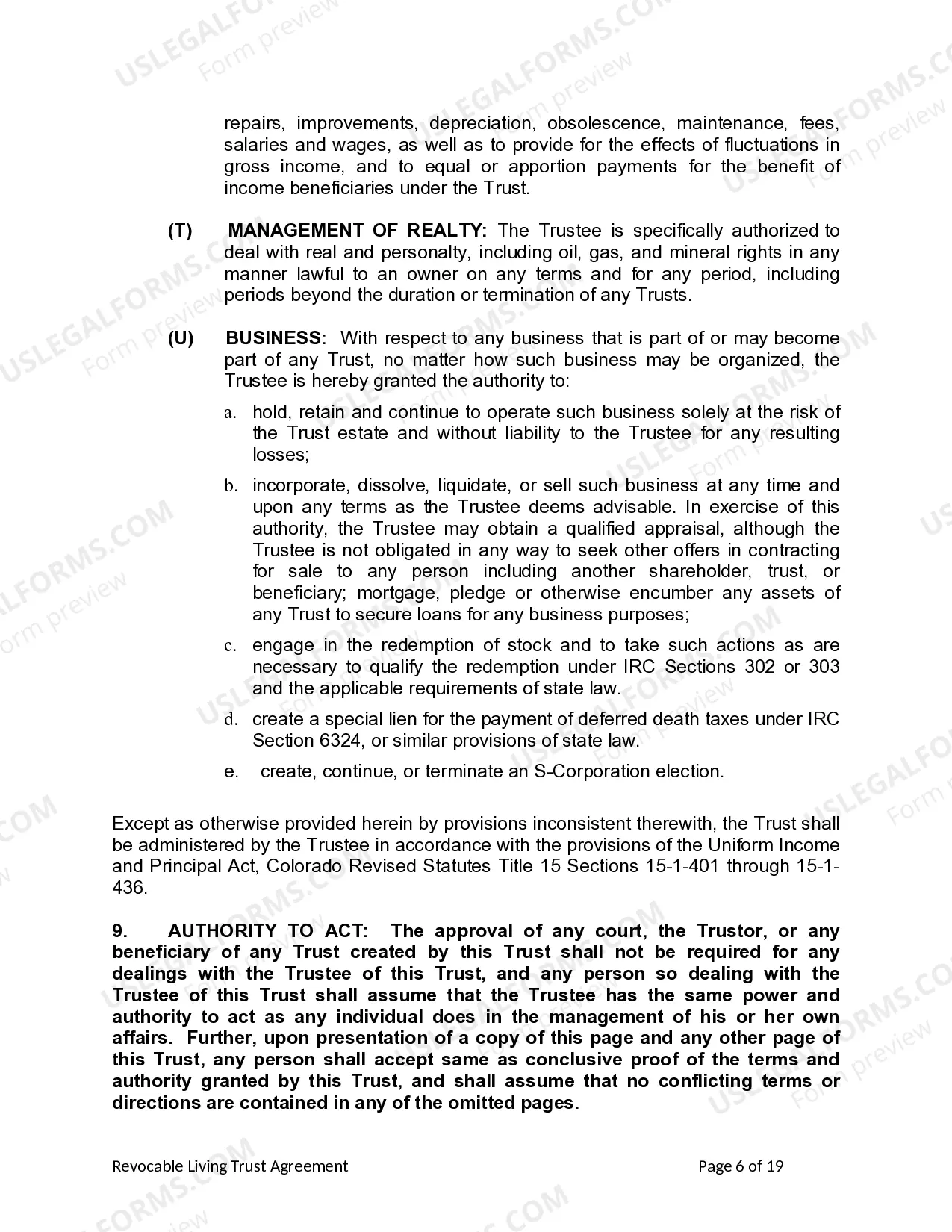 Preview Revocable Living Trust for Husband and Wife with No Children
