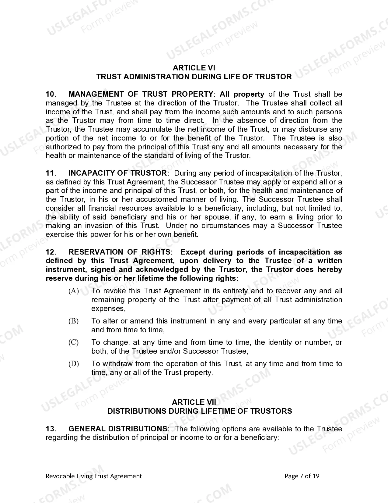 Preview Revocable Living Trust for Husband and Wife with No Children