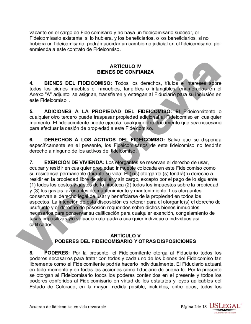 Preview Fideicomiso en vida para individuos solteros, divorciados o viudos o viudos sin hijos