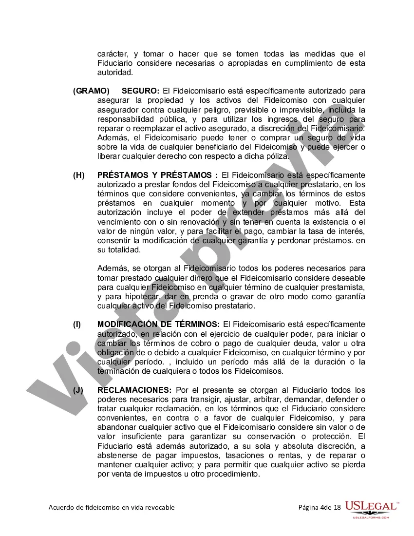 Preview Fideicomiso en vida para individuos solteros, divorciados o viudos o viudos sin hijos