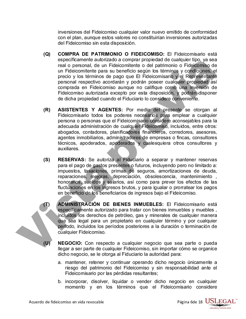 Preview Fideicomiso en vida para individuos solteros, divorciados o viudos o viudos sin hijos