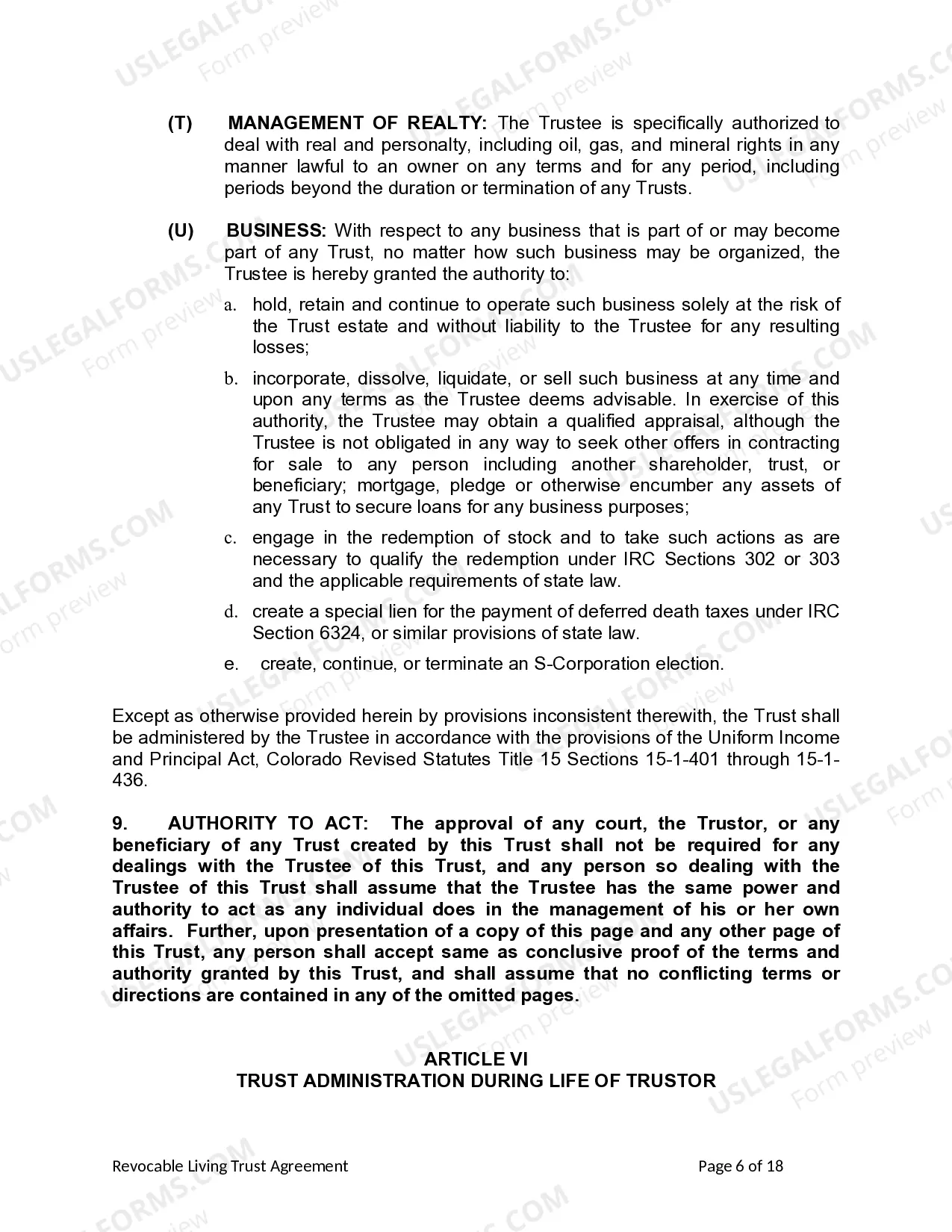 Preview Living Trust for Individual as Single, Divorced or Widow or Widower with No Children