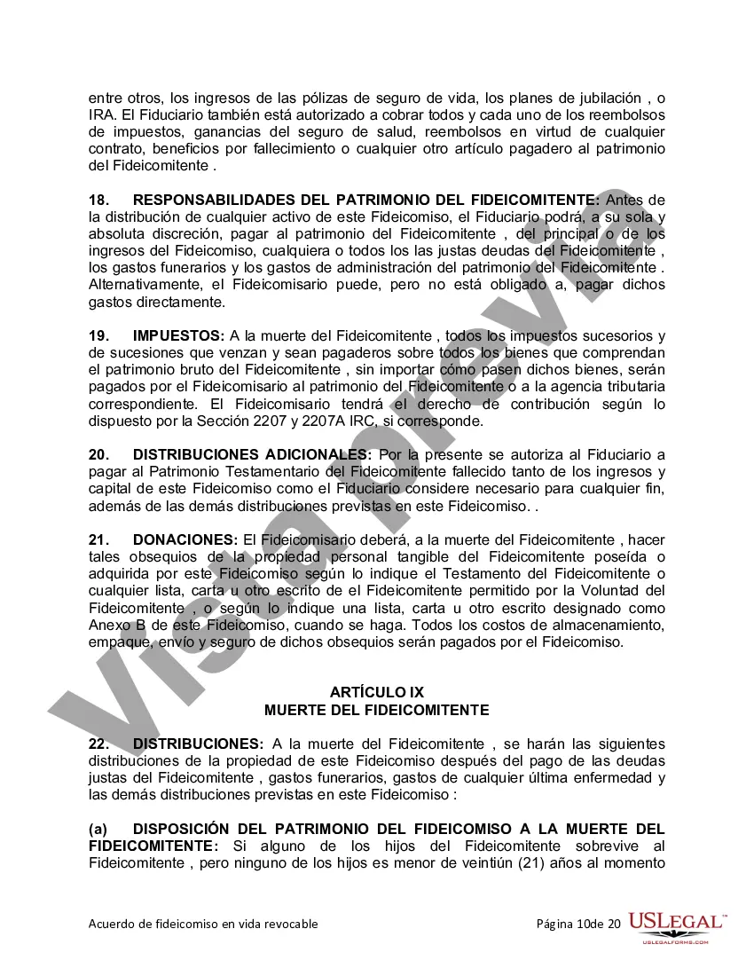 Preview Fideicomiso en vida para persona soltera, divorciada o viuda o viuda con hijos