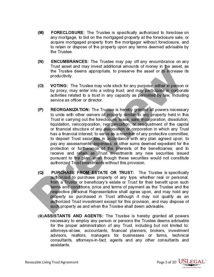 Preview Living Trust for individual, Who is Single, Divorced or Widow or Widower with Children