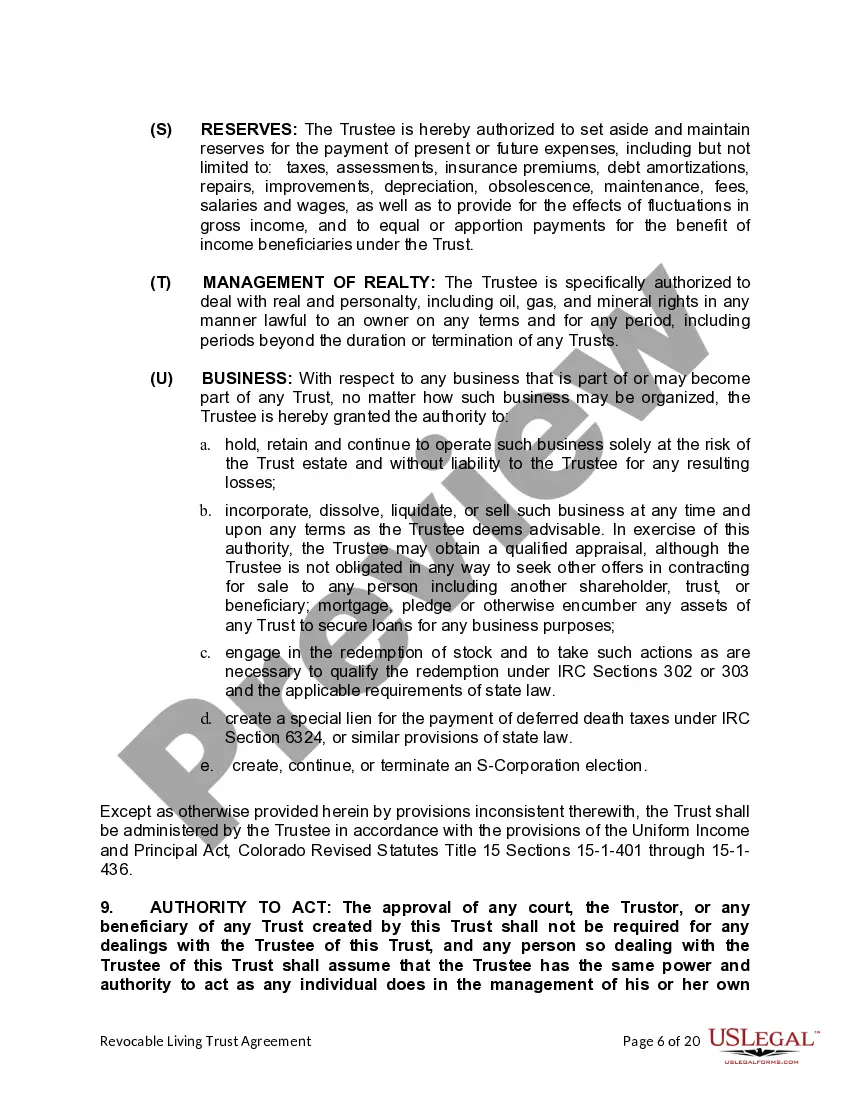 Preview Living Trust for individual, Who is Single, Divorced or Widow or Widower with Children