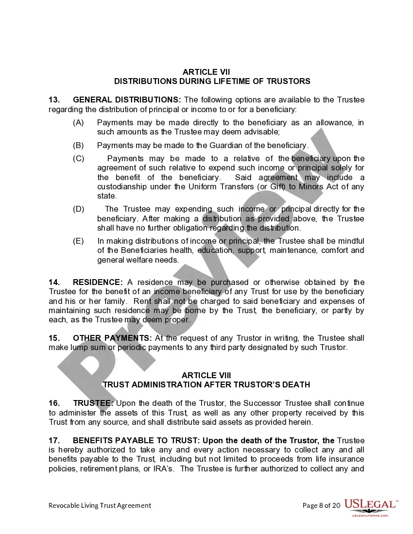 Preview Living Trust for individual, Who is Single, Divorced or Widow or Widower with Children