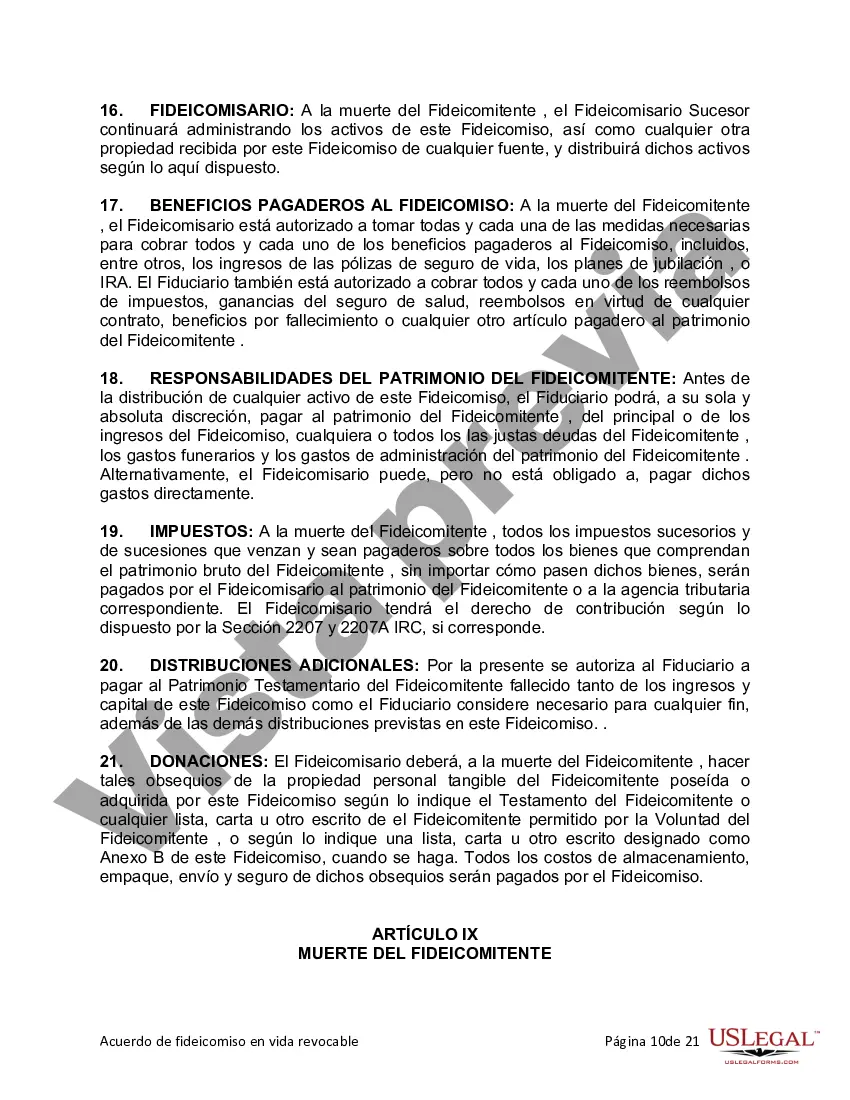 Preview Fideicomiso en vida para esposo y esposa con un hijo