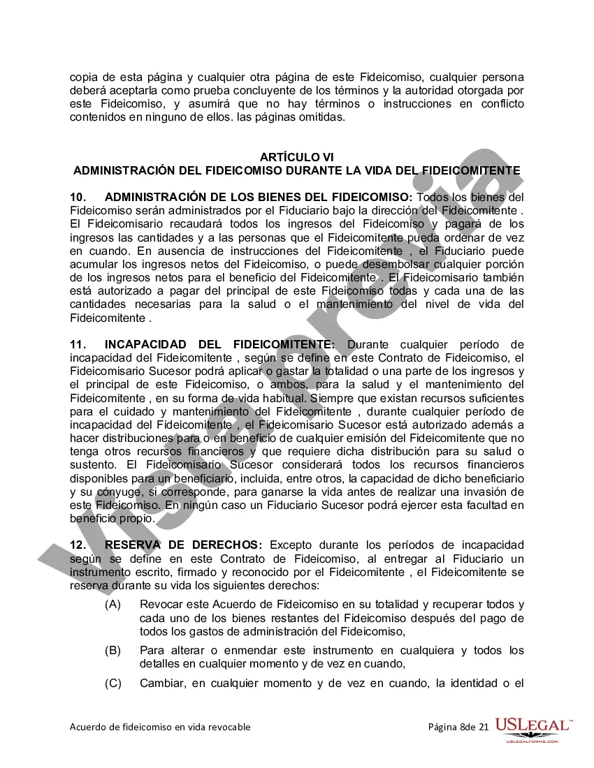 Preview Fideicomiso en vida para esposo y esposa con un hijo