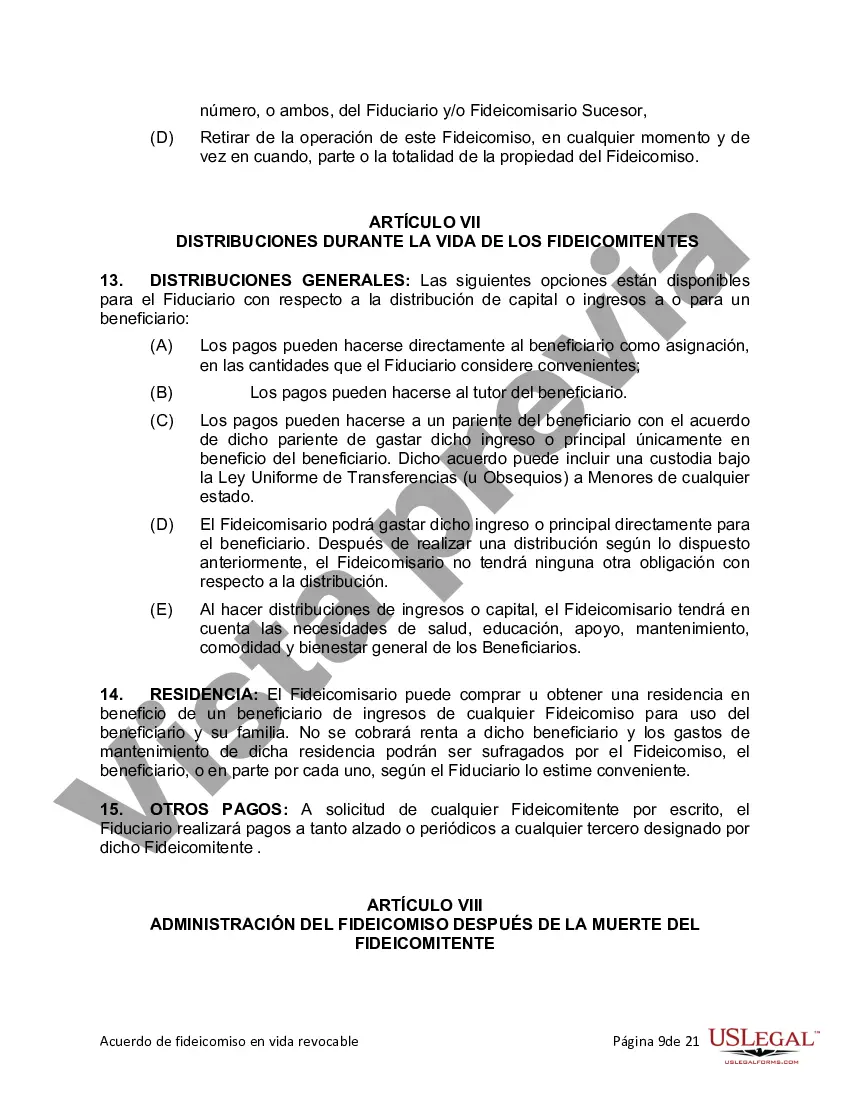 Preview Fideicomiso en vida para esposo y esposa con un hijo