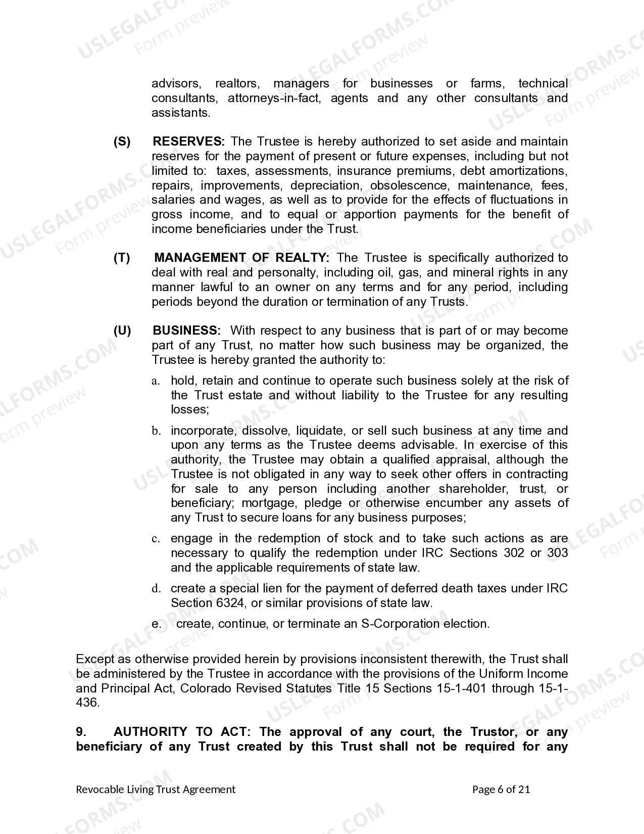 Preview Living Trust for Husband and Wife with Minor and or Adult Children